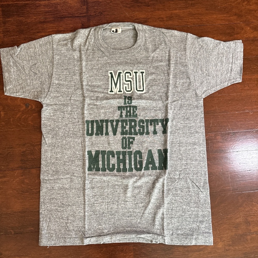 Vintage Downerwear single stitch shirt 70s L Fits S/M‎ Michigan State Spartans